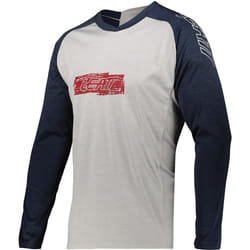 Leatt DBX 2.0 MTB LS Logo Jersey de bicyclette, blanc-bleu, taille S pour Hommes