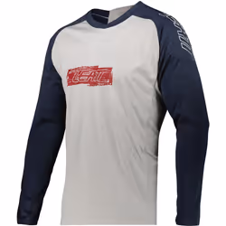 Leatt DBX 2.0 MTB LS Logo Jersey de bicyclette, blanc-bleu, taille S pour Hommes