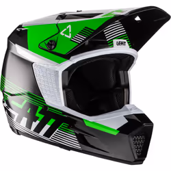 Leatt Moto 3.5 V.22 Casque de motocross, noir-blanc-vert, taille L pour Hommes