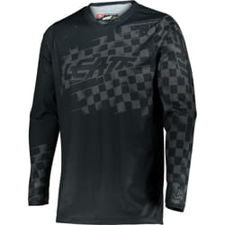 Leatt Moto 4.5 Lite Brushed Maillot de motocross, noir-gris, taille M pour Hommes