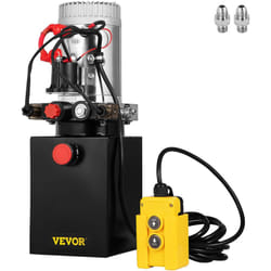 Vevor - Pompe Hydraulique 12 v 4 l, Pompe Hydraulique Remorque Double Effet, Reservoir en Metal Demarrage Rapide Debit deHuile Rapide Aucune Fuite,