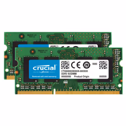 Crucial 16GB DDR3-1600, 16 Go, 2 x 8 Go, DDR3L, 1600 MHz, 204-pin SO-DIMM