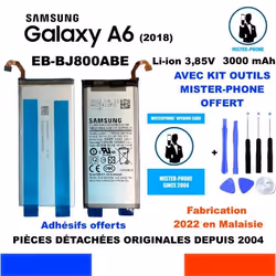 BATTERIE ORIGINALE SAMSUNG A6 2018 SM-A600 Series EB-BJ800ABE 3000mAh OEM ORIGINE + KIT OUTILS GENUINE BATTERY TOOLS