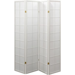 Pegane - Paravent japonais Shoji en bois blanc de 4 pans