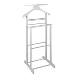 Valet de nuit en bois massif coloris blanc - L47 x P36 x H102 cm
