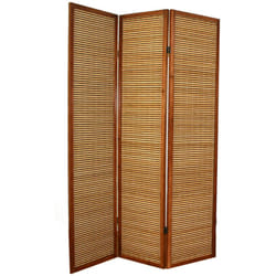 Pegane - Paravent bois et bambou brun - 3 pans