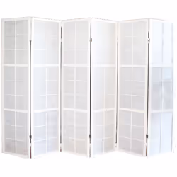 Paravent japonais Shoji en bois blanc de 6 pans, pliant et planter légère, charnière bidirectionnelle