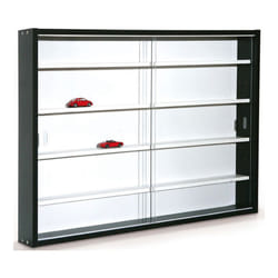 Vitrine murale pour miniature en panneaux de particules Blanc et noir, L80 x P9,5 x H60 cm Pegane