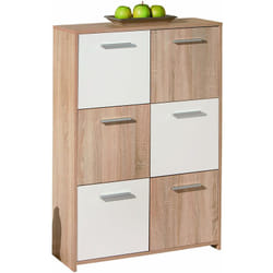 Commode de 6 portes Chêne de Sonoma, Dim : 77 x 30 x 115 cm Pegane