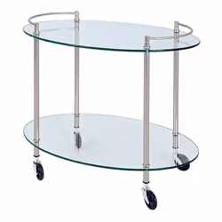 Table pour desserte en tube d'acier, verre trempé transparent, d'un design qui vous permettra d'amener les plats à table, de  ...