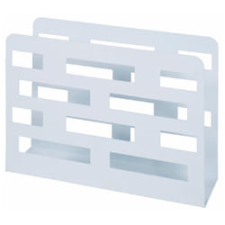 Pegane - Porte journeaux en métal Coloris Blanc, Dim L35 x P10 x H26 cm