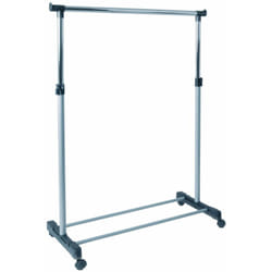 Pegane - Portant en tube d'acier Coloris Alu-chromé-gris-L90 x P43 x H95/170 cm