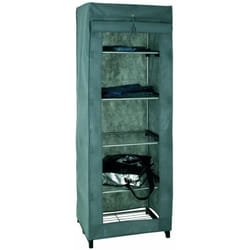 Pegane - Panderie en tube d'acier Coloris Alu-gris - L60 x P50 x H173 cm