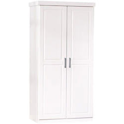 Armoire avec 2 portes blanche, Dim : 95,2 x 55 x 190 cm Pegane