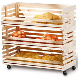 Pegane - Grande Caisse Etagére cagette pour rangement en Bois empilables pour fruits et légumes,, 79 x 30 x 80 cm