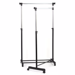 Portant à vêtements 2 barres extensibles en hauteur. Barre pivotante pour suspendre et saisir vos vêtements en un clin d'oeil ...