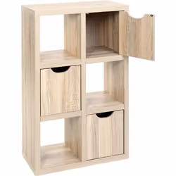 Bibliothèque 6 cubes - PEGANE - Andy - Bois - Marron - Contemporain - Design
