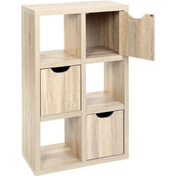 Bibliothèque 6 cubes - PEGANE - Andy - Bois - Marron - Contemporain - Design