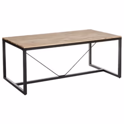 Table à manger - PEGANE - Pieds en métal - Plateau en bois - 6 places