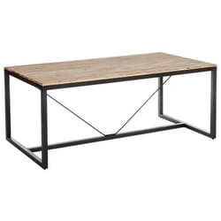 Table à manger - PEGANE - Pieds en métal - Plateau en bois - 6 places