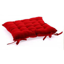 Lot de 6 Coussins de chaise en coton bordeaux, 38 x 38 cm Pegane