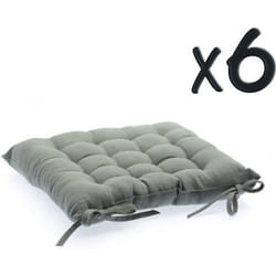 Lot de 6 Coussins de chaise en coton Gris 38 x...