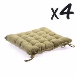 Lot de 4 Coussins de chaise en coton Lin 38 x ...