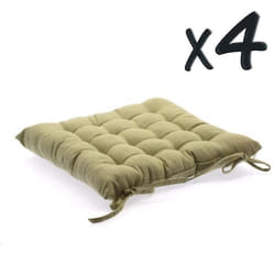 Lot de 4 Coussins de chaise en coton Lin 38 x ...