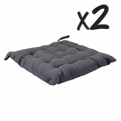 Lot de 2 Coussins de chaise en coton Gris foncé...