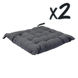 Lot de 2 Coussins de chaise en coton Gris foncé...
