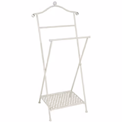 Valet de nuit blanc cérusé, en métal, convient à tous les chambres et moderne. Idéal pour ranger les vêtements dans les chamb ...