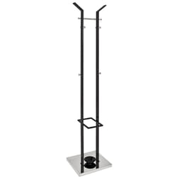 Pegane - Porte manteaux chromé-noir brillant L37 x H181 x P37 cm