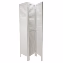 Paravent brocante blanc en bois de Paulownia 3 pans. Dimensions : 3 panneaux de 40cm x Hauteur 170 cm. Couleur : Blanc. Poids ...