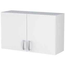Meuble haut 2 portes coloris blanc, L100 x H60 x P28 cm Pegane