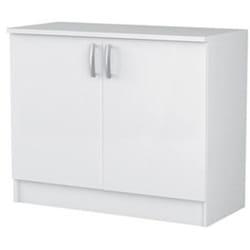 Pegane - Meuble haut 2 portes coloris blanc, L100 x H84 x P60 cm
