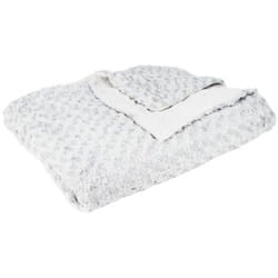 Pegane - Plaid, couverture en polyester coloris gris clair - longueur 230 x Profondeur 180 x Hauteur 2 cm