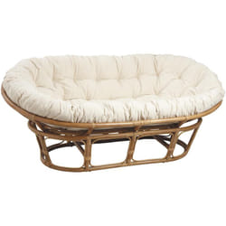 Pegane - Coussin pour canapé papasan en coton écru, l 165 cm