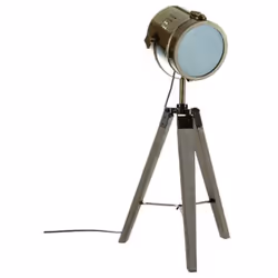 Pegane - Lampe à poser en bois et métal cuivré, H.68 cm