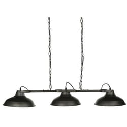 Pegane - Lampe Suspension Métal de 3 Têtes Noir, L.107 x P.27 x H.65 cm