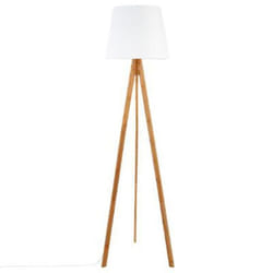 Lampadaire en bambou et polyester blanc - PEGANE - H160 x D50 cm - Contemporain Design - Electrique
