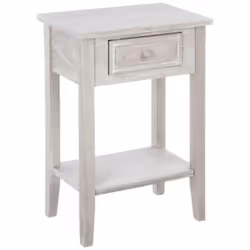 Table de chevet en bois idéale pour une chambre. Avec 1 tiroir. Modèle "charme". Panneaux de fibres de moyenne densité (MDF). ...