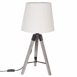 Lampe de table en polyester et Bois Lin - Dim : H56 x D28 cm