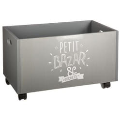 Pegane - Coffre de rangement à roulettes Gris en Mdf - Dim : L48x l30 x H28 cm