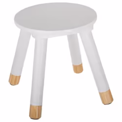 Lot de 2 tabourets enfant en bois - PEGANE - Blanc - L24x l265 x H24 cm