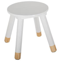 Lot de 2 tabourets enfant en bois - PEGANE - Blanc - L24x l265 x H24 cm