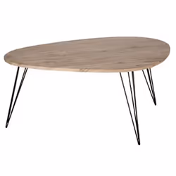 Table basse simple en MDF coloris marron - Dim : L 97 x l 65 x H 50 cm