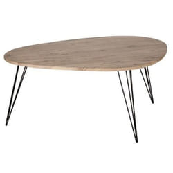 Table basse simple en MDF coloris marron - Dim : L 97 x l 65 x H 50 cm