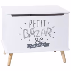 Coffre de rangement en MDF coloris blanc, avec un espace de rangement parfaitement optimisé et discret. Dimensions : L 58 x l ...