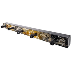 Patère murale coloris noir-doré - Dim : L 75 x P 6 x H 11 cm