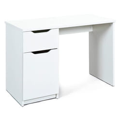 Bureau en panneaux de particules mélaminé blanc - Dim : L 115 x H 76 x P 55 cm